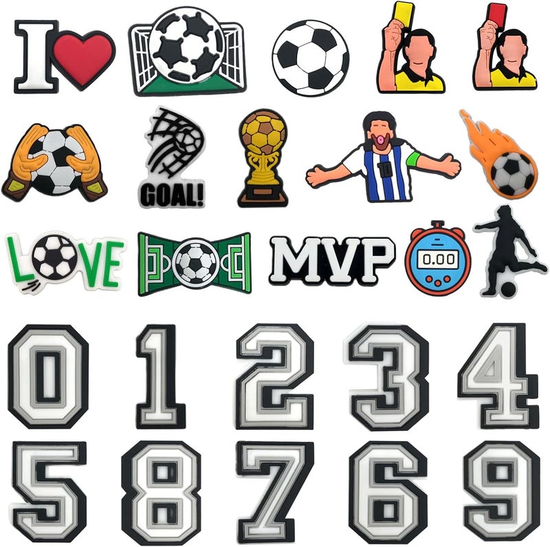 BULKITEM 25PCS Sports Shoe Decoration Charms,Basketball Soccer Baseball Golf Football Shoe Decoration Charms - Image 1